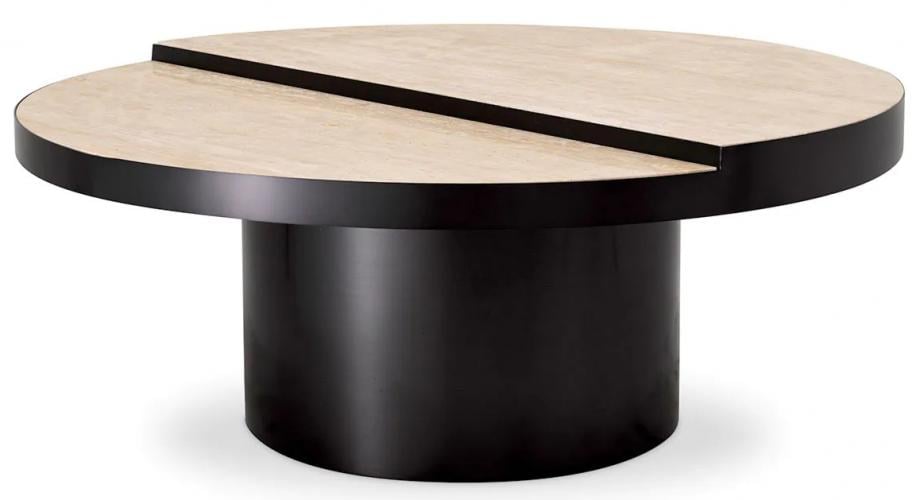 Luxury Bronze & Brass Round Table With Pedestal