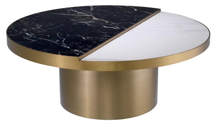 Luxury Bronze & Brass Round Table With Pedestal