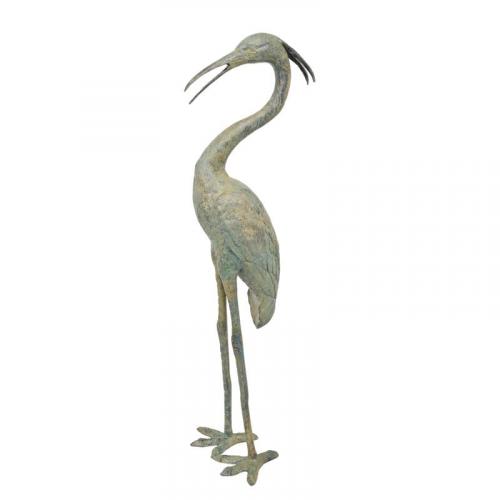 Luxury Bronze Poised Heron Sculpture by Luxury Group International