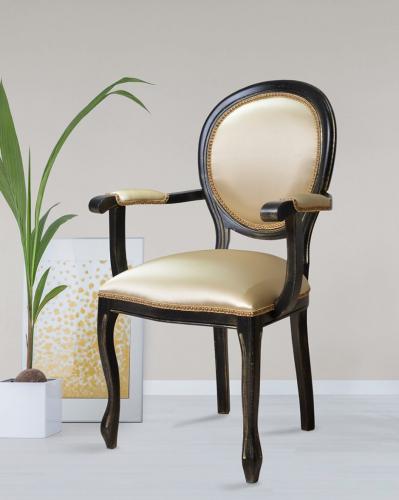 Luxury Upholstered Oval-Back Dining Armchair by Luxury Group International