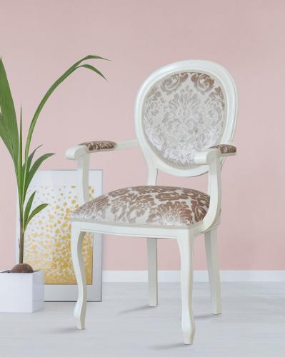 Luxury Upholstered Oval-Back Dining Armchair by Luxury Group International