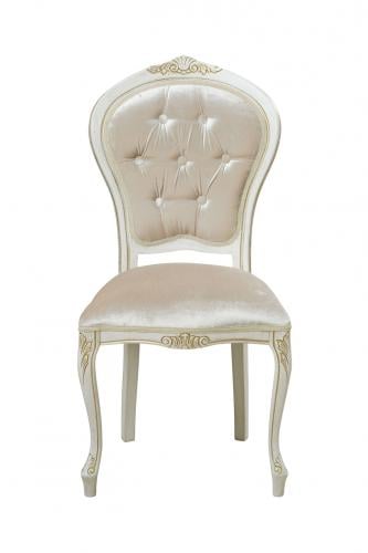 Luxuriöser Polsterstuhl mit Rückenlehne und Knopfheftung