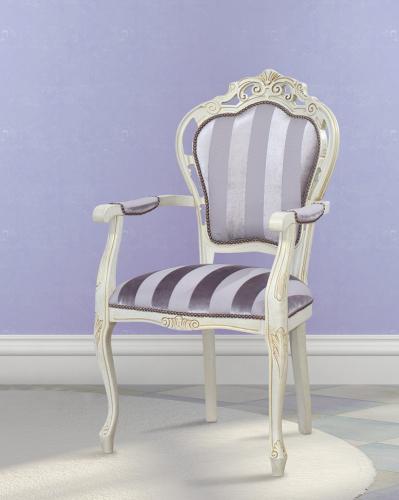 Luxuriöser Polsterstuhl mit Medaillon-Rückenlehne und Armlehnen