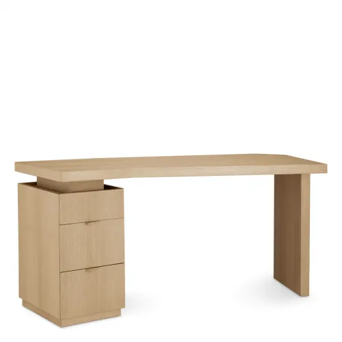 Luxury Natural Oak Veneer Writing Desk