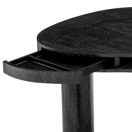Luxury Charcoal Oak Curved Oval Desk with Ellipse Legs by Luxury Group International