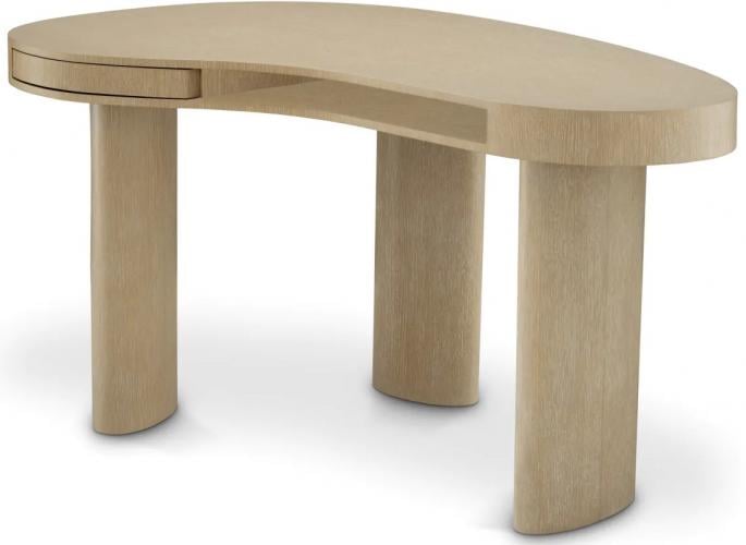 Luxury Charcoal Oak Curved Oval Desk  with Ellipse Legs