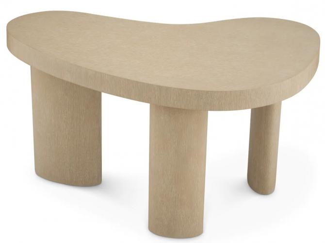 Luxury Charcoal Oak Curved Oval Desk with Ellipse Legs by Luxury Group International