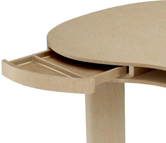 Luxury Charcoal Oak Curved Oval Desk with Ellipse Legs by Luxury Group International