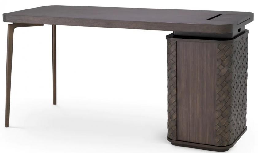 Luxus gewebter Eichenschreibtisch mit Metallbeinen von Luxury Group International