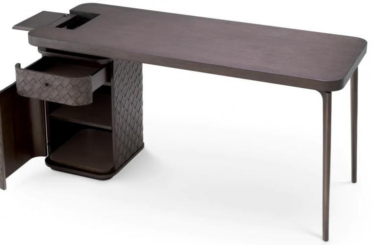 Luxus gewebter Eichenschreibtisch mit Metallbeinen von Luxury Group International