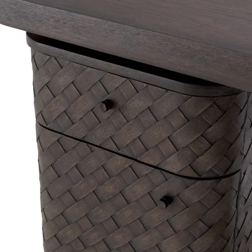 Luxus gewebter Eichenschreibtisch mit Metallbeinen von Luxury Group International
