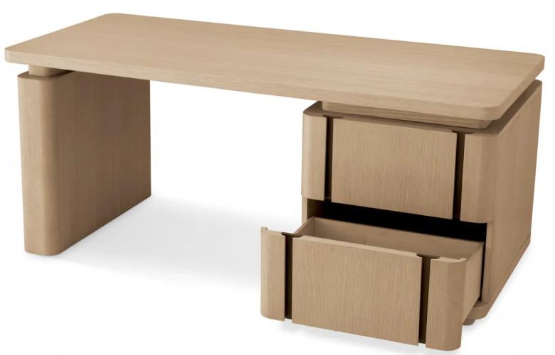 Luxus Schreibtisch aus natürlichem Eichenfurnier mit Bronze-Finish von Luxury Group International