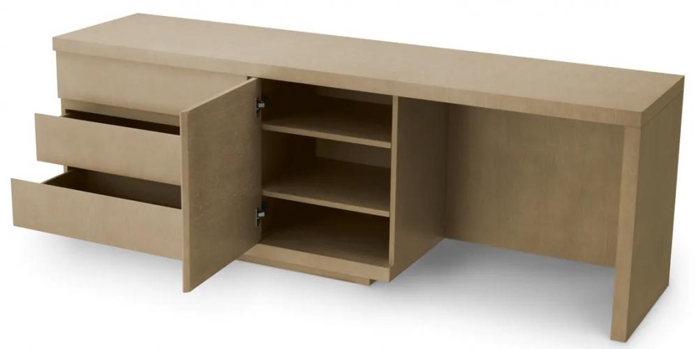 Luxus Schreibtisch aus gewaschenem Eichenfurnier mit drei geräumigen Schubladen von Luxury Group International