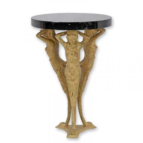 Luxury Bronze Caryatid Sculptural Side Table