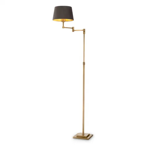 Luxury Brushed Brass Floor Lamp with adjustable height – Designer Standing Lamp by Luxury Group International