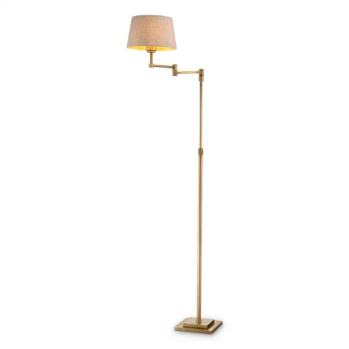Luxury Brushed Brass Floor Lamp with adjustable height – Designer Standing Lamp by Luxury Group International