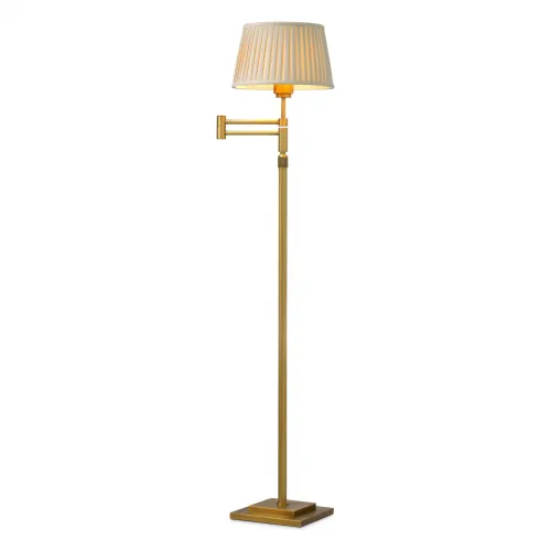 Luxury Brushed Brass Floor Lamp with adjustable height – Designer Standing Lamp by Luxury Group International