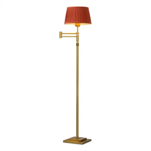 Luxury Brushed Brass Floor Lamp with adjustable height – Designer Standing Lamp by Luxury Group International