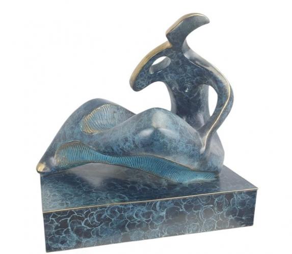 Luxury Bronze Modernist Seated Female Sculpture by Luxury Group International