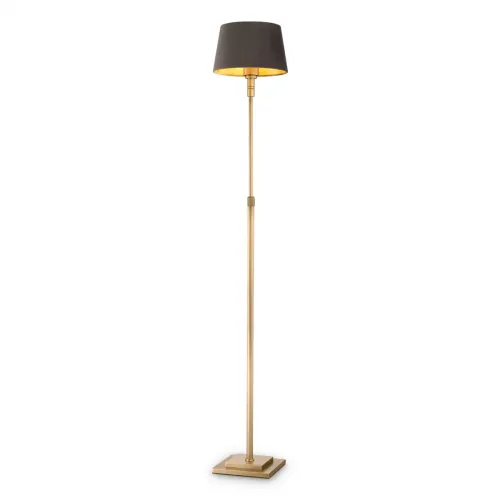 Luxury Fabric Shade Floor Lamp with Brushed Brass Stand by Luxury Group International