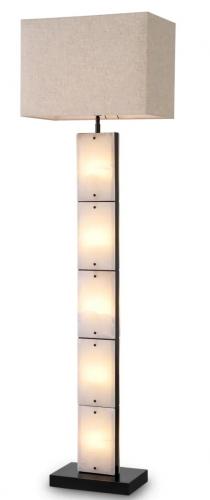Luxury Alabaster Glass Floor Lamp with Bronze Highlight Finish