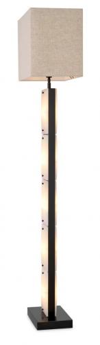 Luxury Alabaster Glass Floor Lamp with Bronze Highlight Finish by Luxury Group International