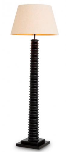 Luxury Piano Black Finish & Black Granite Base Floor Lamp