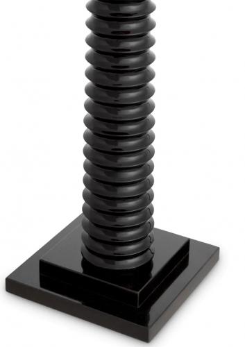 Lampadaire à finition noire piano de luxe et base en granit noir par Luxury Group International