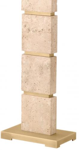 Luxury Travertine & Antique Brass Finish Floor Lamp by Luxury Group International