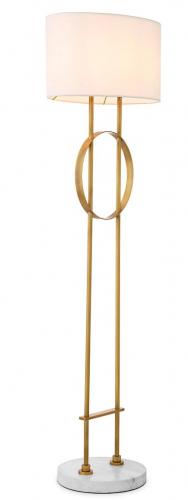 Luxury Geometric Line Floor Lamp with Antique Brass Base