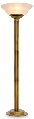Luxury Antique Brass Finish Floor Lamp with Double Bowl Glass Shades