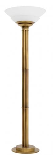 Luxury Antique Brass Finish Floor Lamp with Double Bowl Glass Shades by Luxury Group International