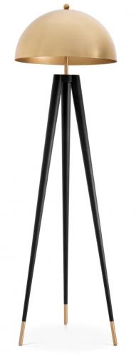 Luxury Gold Finish Dome-Shaped Floor Lamp with Tripod Black Legs by Luxury Group International