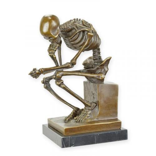 Luxury Bronze Skeleton Thinker Sculpture