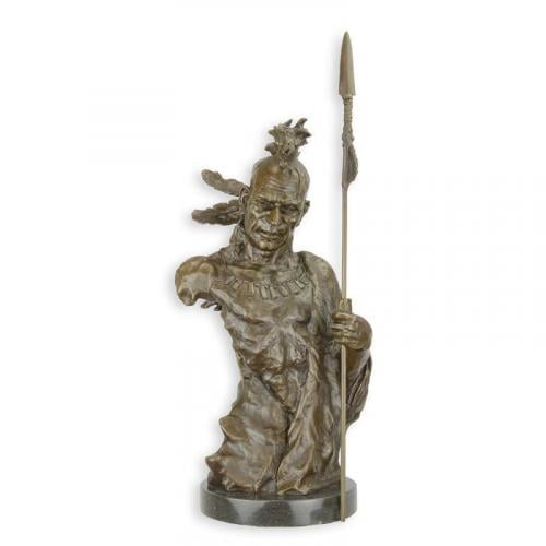 Luxury Bronze Indian Warrior Torso Sculpture