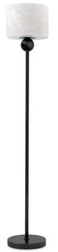 Luxury Black Bronze Highlight Finish Floor Lamp with Alabaster Light by Luxury Group International