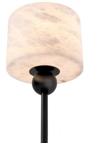 Luxury Black Bronze Highlight Finish Floor Lamp with Alabaster Light by Luxury Group International