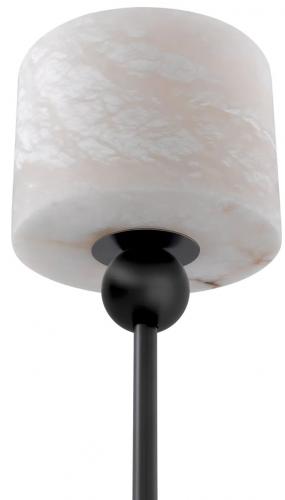 Luxury Black Bronze Highlight Finish Floor Lamp with Alabaster Light by Luxury Group International