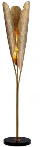 Luxury Vintage Brass Finish Banana Leaves Shaped Floor Lamp