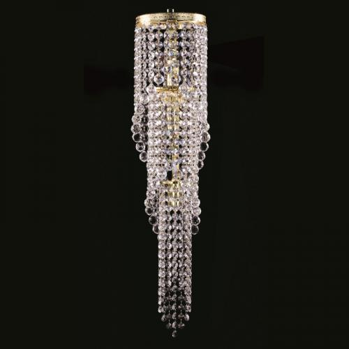 Luxury Vertical Crystal Wall Lamp in Polished Brass