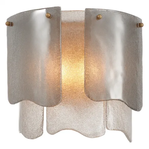 Luxury Antique Brass & Glass Wall Lamp by Luxury Group International