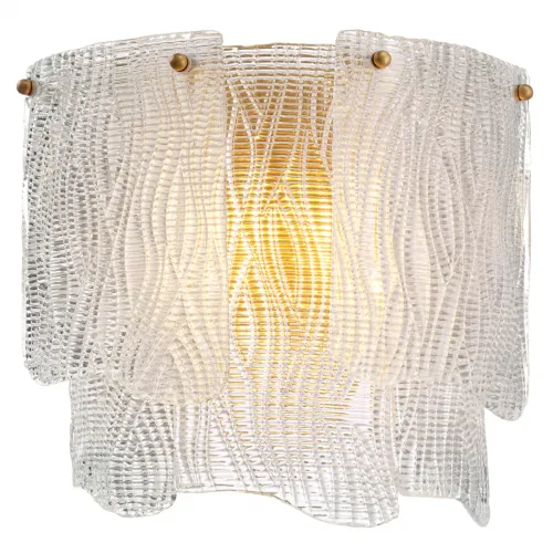 Luxury Antique Brass & Glass Wall Lamp by Luxury Group International