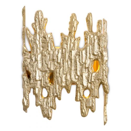 Luxury Designer Gold Finish Wall Lamp with Organic Abstract Structure by Luxury Group International