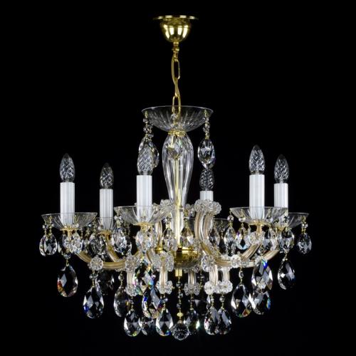 Luxury Nickel-Finish Crystal Chandelier – 6 Lights by Luxury Group International