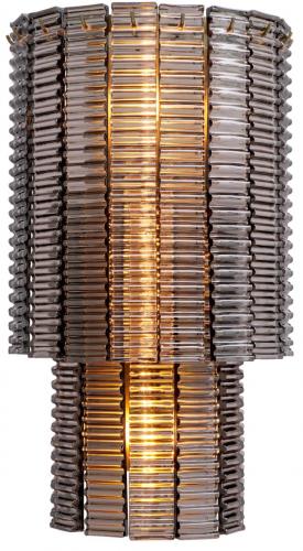Luxury Columnar Glass Wall Lamp with Brushed Brass Finish by Luxury Group International