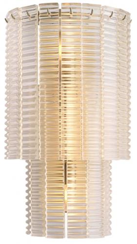 Luxury Columnar Glass Wall Lamp with Brushed Brass Finish by Luxury Group International