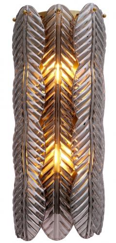 Luxury Brushed Brass & Smoke Glass Wall Lamp by Luxury Group International