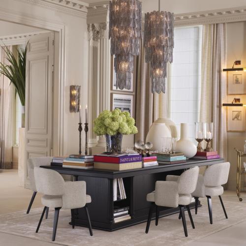 Lampada da parete di lusso in ottone spazzolato e vetro fumé di Luxury Group International