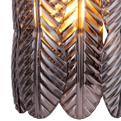 Lampada da parete di lusso in ottone spazzolato e vetro fumé di Luxury Group International
