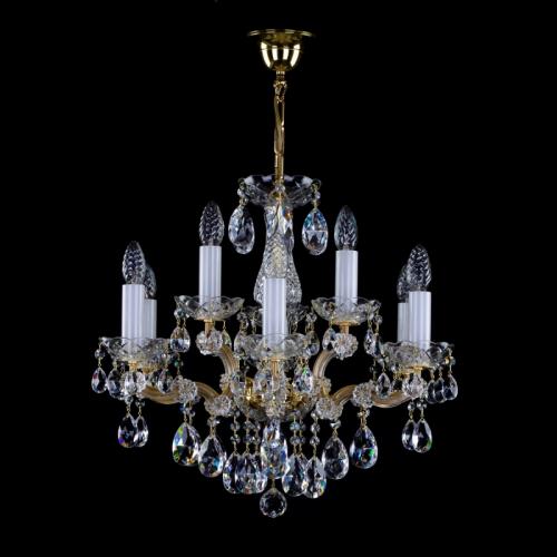 Luxury Crystal Chandelier in Polished Brass – 9 Lights by Luxury Group International